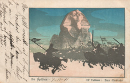 Série Le Sphinx Dans L'Histoire - Illustration Non Signée, 12ème Tableau: Les Croisés - Carte Dos Simple De 1901 - Sphinx