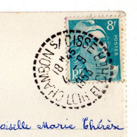 1953--Beau Cachet Manuel  Recette Rurale--CHAMBON SUR CISSE--41 Timbre Marianne Gandon....carte ROCAMADOUR-46  .à Saisir - Manual Postmarks
