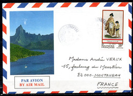 POLYNESIE. N°218 De 1984 Sur Enveloppe Ayant Circulé. Gravure Ancienne. - Grabados