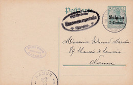 Carte Entier Postal Marche Cachet Censure Militaire Marche - Ocupación Alemana