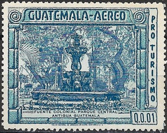 GUATEMALA 1972 Air. Tourism. Ruins Of Antigua - 1c - Fountain, Central Park MNG - Guatemala