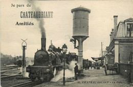 Châteaubriant * Souvenir * Gare * Train Locomotive * Amitié De La Commune * Ligne Chemin De Fer Loire Atlantique - Châteaubriant