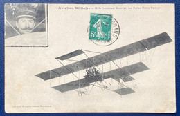 Carte Postale Aviation Militaire Lieutenant Mailfert Sur Biplan Farman Semeuse Camée N°137 Obl Mourmelon Legrand TTB - 1906-38 Sower - Cameo