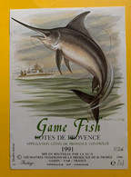 18444 - Game Fish Côtes De Provence 1991 - Vissen