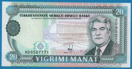 TURKMENISTAN 20 MANAT  	  ND (1993) # AD9507771 P# 4a Astanababa Mausoleum - Turkmenistan