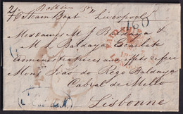 1836. LONDRES A LISBOA. FECHADOR PAID SHIP LETTER/LONDON CORONADO. TASA 160 REIS. ESPECTACULAR CARTA COMPLETA. - ...-1853 Préphilatélie