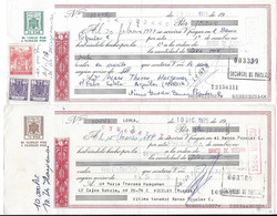 1975 1976 AGUILAS MURCIA ESPAGNE - MARIE THERESE HAEGEMAN - LOT DE 2 CHEQUES? BILLETS - Assegni & Assegni Di Viaggio