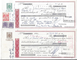 1975 1976 AGUILAS MURCIA ESPAGNE - MARIE THERESE HAEGEMAN - LOT DE 2 CHEQUES? BILLETS - Cheques & Traveler's Cheques