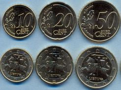 EuroCoins < Lithuania > Set 10c 20c 50c 2015 UNC (3 Coins) - Lithuania