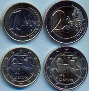 Eurocoins < Lithuania > 1 + 2 Euro 2015 UNC (2 Coins) - Lithuania