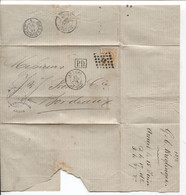 REF3574/ TP 33 S/LSC G&C Kreglinger Anvers C.Anvers 1872 + LOS PTS 12 Ambulants & Marque D'entrée > Bordeaux C.d'arrivée - Postmarks - Points