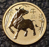 5 Dollars 2021 Australia  - Year Of The Ox - 1/20 Oz GOLD - Colecciones