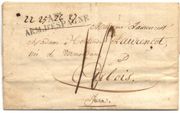 1828 SAN SEBASTIAN Ejercito Francès Cachet  A Bis Armée D' Espagne - Army Postmarks (before 1900)