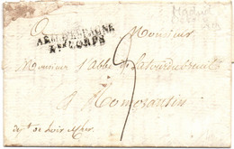 Ejercito Francès Cachet  Armée D' Espagne 1er Corps De Madrid 1823 Côte RRR Sur Tison - Marques D'armée (avant 1900)