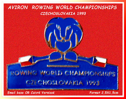 SUPER PIN'S "AVIRON" : EQUIPE De FRANCE, CHAMPIONNATS Du MONDE, TCHECHOSLOVAQUIE 1993 Email Cuivré 2,5X1,5cm - Remo
