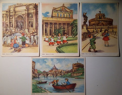 Roma Lotto - Lot 4 Cart - Infanzia, Bambini - Illustratore, Illustateur - Collections & Lots