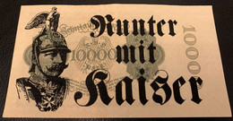 WW2 Germany Nazi Propaganda FORGERY Overprint On Genuine 10,000 Mark 1922 "Vampire" Banknote EF - Other & Unclassified