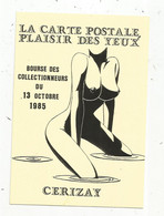 Cp , Bourses & Salons De Collections, 79 ,CERIZAY, Bourse De Collectionneurs ,pin Up,1985 , Vierge ,n° 364/1000 Ex. - Sammlerbörsen & Sammlerausstellungen