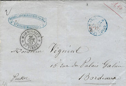 1871- Lettre De St PIERRE / MARTINIQUE En Port Du  Sans Taxe - Le 1,40  Rouge Pour Indiquer 14 D.  Pour Bordeaux - Lettres & Documents