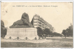 Paris XIV Le Lion De Belfort Boulevard St Jacques - Arrondissement: 14