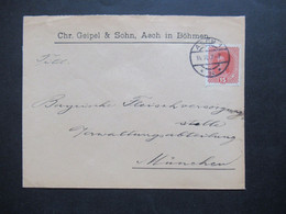 1917 Kaiser Karl I. Nr.221 EF Umschlag Chr. Geipel & Sohn, Asch Böhmen An Die Bayrische Fleischversorgungsstelle München - Covers & Documents