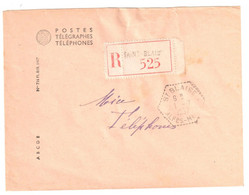 SAINT BLAISE Alpes Maritimes Lettre De Service PTT Recommandée Ob 1952 Hexagone Pointillé Agence Postale Lautier F7 - Handstempels