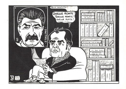 Illustration Illustrateur Lardie Jacques Caricature Politique Georges Marchais Communiste Staline Ronald Reagan Assassin - Lardie