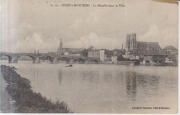 Pont A Mousson La Moselle Dans La Ville Carte Postale Animee 1915 - Pont A Mousson