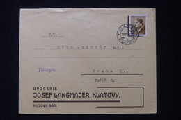 BOHÊME ET MORAVIE - Enveloppe Commerciale De Klatovy Pour Praha En 1943 - L 90600 - Briefe U. Dokumente