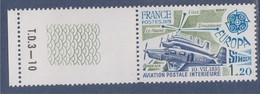 Europa 1979 Aviation Postale N°2046 Neuf Avec Bord De Feuille Guilloché Et Numéro De Machine T.D.3-10 - Europese Instellingen