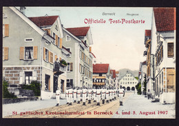 1907 Gelaufene AK Aus Berneck, Officielle Fest-Postkarte, Kantonalturnfest. - Berneck