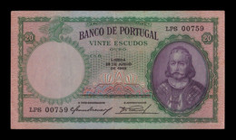 Portugal 20 Escudos 1949 Pick 153 MBC+ VF+ - Portugal