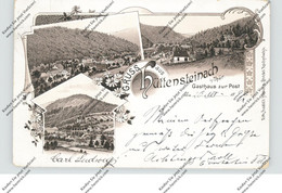 0-6400 SONNEBERG - HÜTTENSTEINACH, Lithographie 1899, Gruss Aus.., 3 Ansichten - Sonneberg