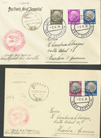 Alemania. Sobre 494, 495, 497, 498(2). 1934. Conjunto De Una Carta Y Una Tarjerta Postal Circuladas Por Graf Zeppelin Di - Other & Unclassified