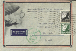 Alemania, Aéreo. Sobre Yv 49, 51. 1934. 50 P Verde Y 100 P Negro. Graf Zeppelin De HAMBURGO A SAO PAULO (BRASIL). En El  - Altri & Non Classificati