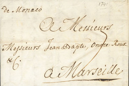 Mónaco, Prefilatelia. Sobre Yv . 1741. MENTON A MARSELLA. Indicación Manuscrita "De Monaco" Y Porteo "7". MAGNIFICA Y RA - Autres & Non Classés