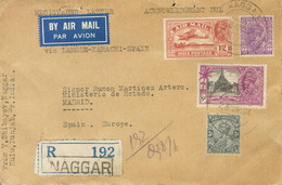 India Británica. Sobre 142, 113, 113B, Aéreo 6. 1936. 8 A Lila Y Negro, 3 P Gris, 1 A, 3 P Lila Y 12 A Rojo. Correo Aére - Other & Unclassified