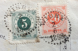 SVERIGE - POSTANVISNING CON 5+20 Ore FROM WISBY 2/6/1888 TO STOCKHOLM - 1885-1911 Oscar II