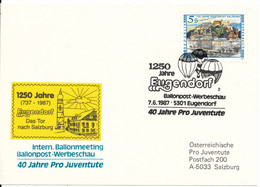 Austria UN Vienna Balloonflight Postcard Eugendorf 1250 Yeaqrs Anniversary 7-6-1987 - Cartas & Documentos