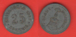 Germany 25 Pfennig 1917 Notgeld Germania  Kriegsgeld MUNSTERIW Stadt ANTI Magnetic - Token - Notgeld