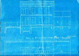 07.ARDECHE.LARGENTIERE.SABLIERES.HAMEAU DES COUDERC.PLAN DE CONSTUCTION D'UNE MAISON D'ECOLE. - Architektur