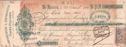 76 / CHEQUE 1906 / LE HAVRE/ 1906 Import Export Cafes Poivres GAILLARD/ GAULTIER / TIMBRE FISCAL - Cheques En Traveller's Cheques