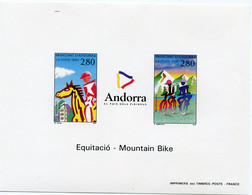 ANDORRE FRANCAIS BLOC-FEUILLET GOMME ND DES N°447 / 448 ** TOURISME ET SPORTS EN ANDORRE - Storia Postale