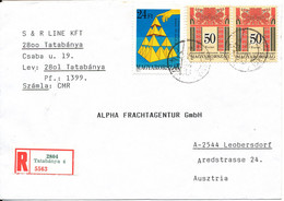 Hungary Registered Cover Sent To Austria Tatabanya 23-9-1996 - Cartas & Documentos