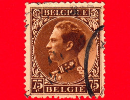 BELGIO - Usato - 1934 - Re Leopoldo III - 75 - 1934-1935 Léopold III