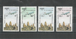 KAMPUCHEA  POSTE AERIENNE N° 32 à 35 OBLITERES  COTE 12 EUROS - Kampuchea