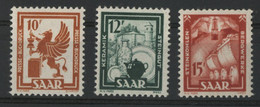 SARRE / SAAR N° 258 à 260 Neufs ** (MNH) Cote 39,70 € TB. - Ongebruikt