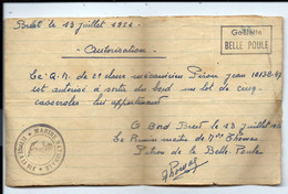 BREST > LA BELLE POULE - AUTORISATION Signée Du 1er Maître THOMAS Patron De La GOELETTE "LA BELLE POULE" 1951 - Sailing Vessels