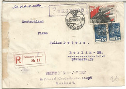 URSS MOSCU CC CERTIFICADA A BERLIN 1939 - Briefe U. Dokumente