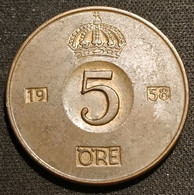 SUEDE - SWEDEN - 5 ORE 1958 - Gustaf VI Adolf - Bronze - KM 822 - Zweden